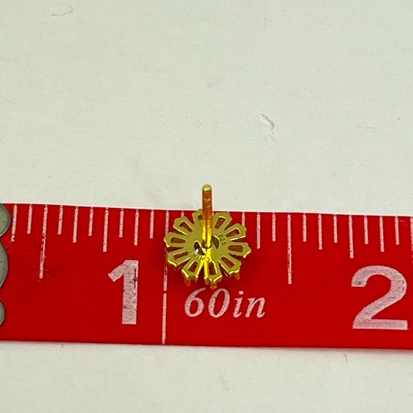 RACHEL ASHWELL, STERLING SILVER WITH CUBIC ZIRCONIA 2 STUD EARRINGS, GOLD COLOR - Picture 8 of 16